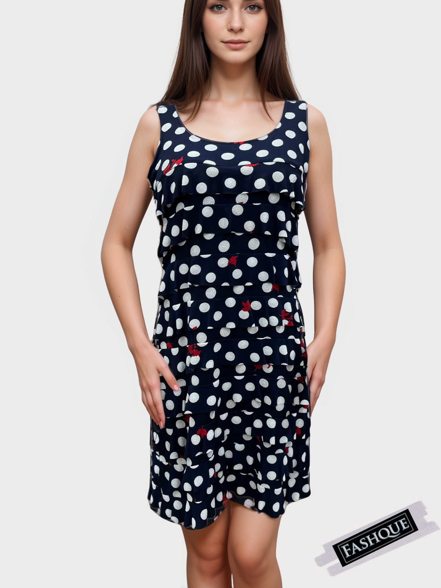 CHACHA Ruffle Knee length PRINTED Dress - D760