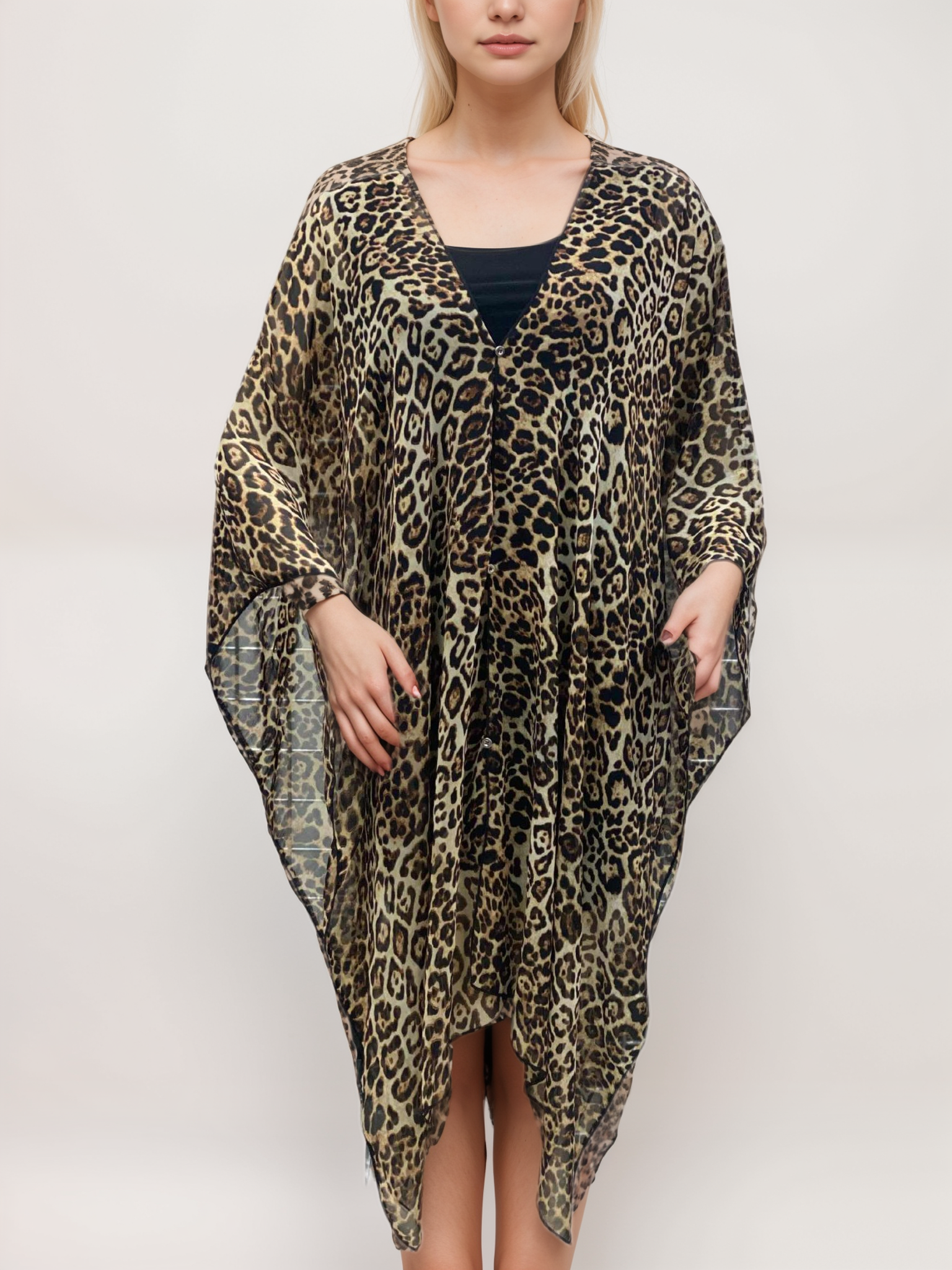 COVER UP WITH BUTTONS EMBELISHMENT-MULTI WAY WEAR - T6108