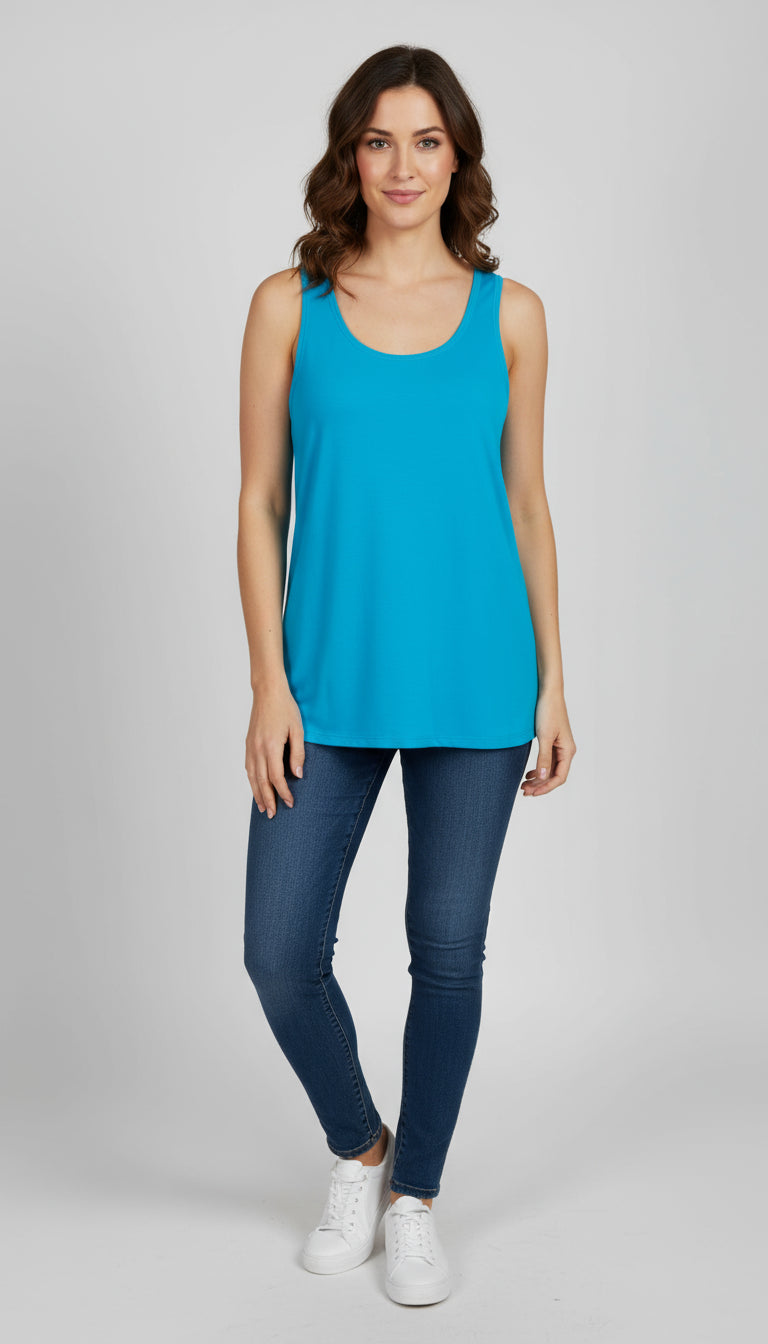 Round Neck Basic Solid Tank Top - T318