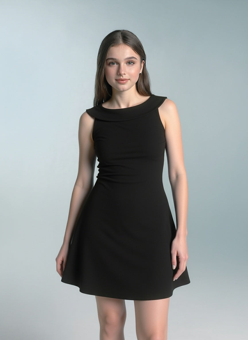 Cowl Neck Sleeveless Dress - D115