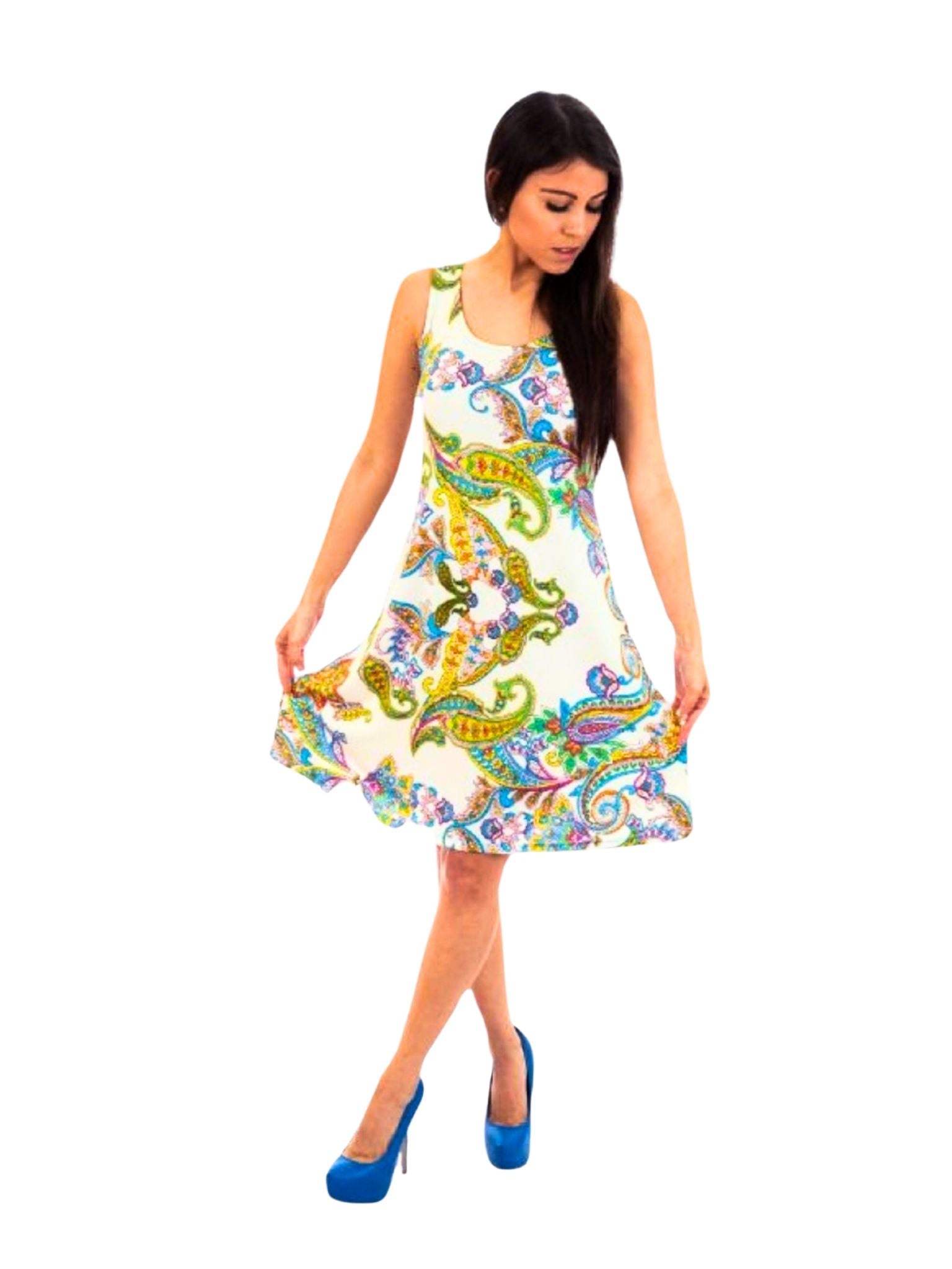 FASHQUE - SUNDRESS - Skater Style tank dress with square back  - D001 SALE