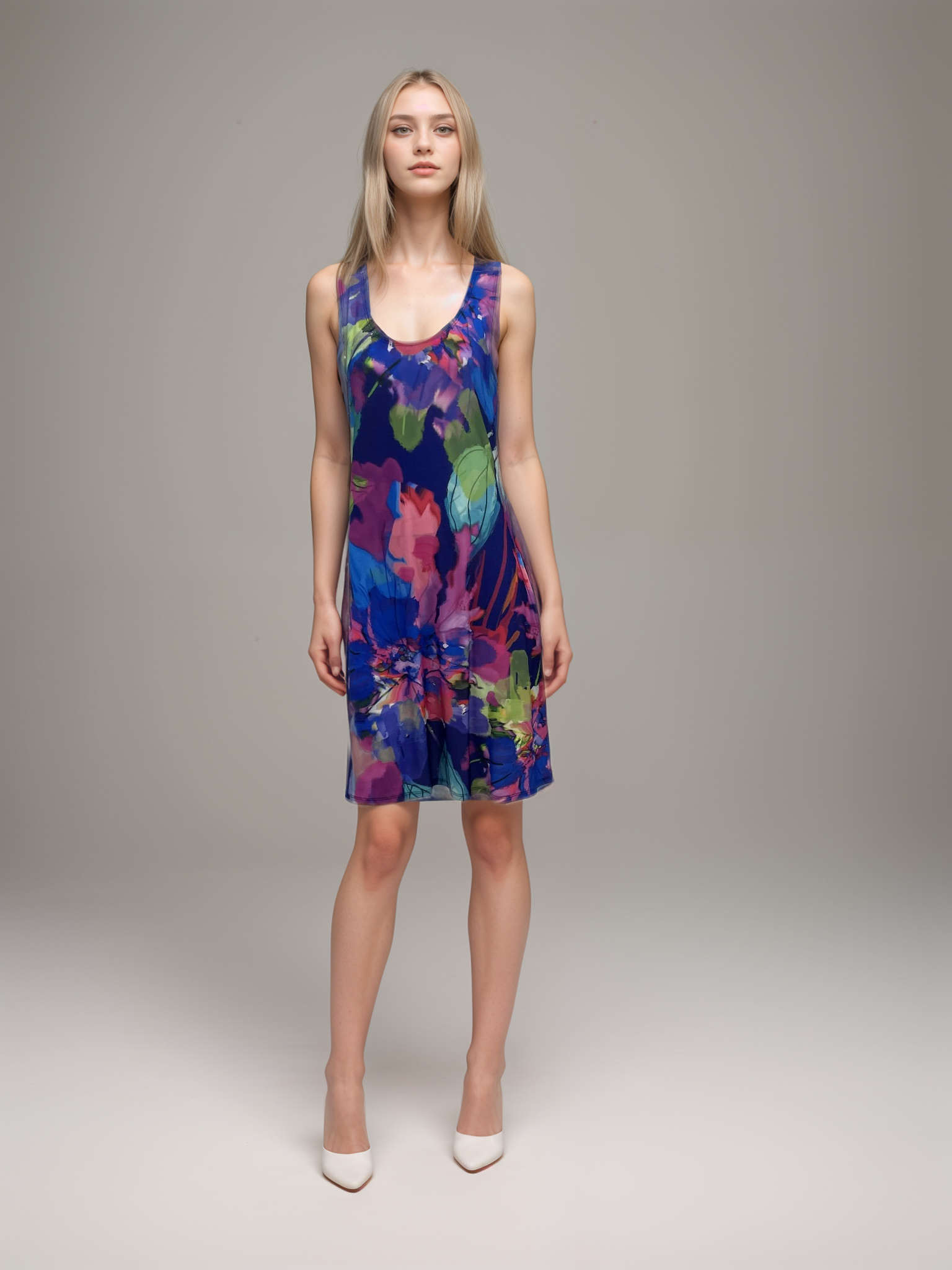 Square back tank Dress with Pockets - D2061