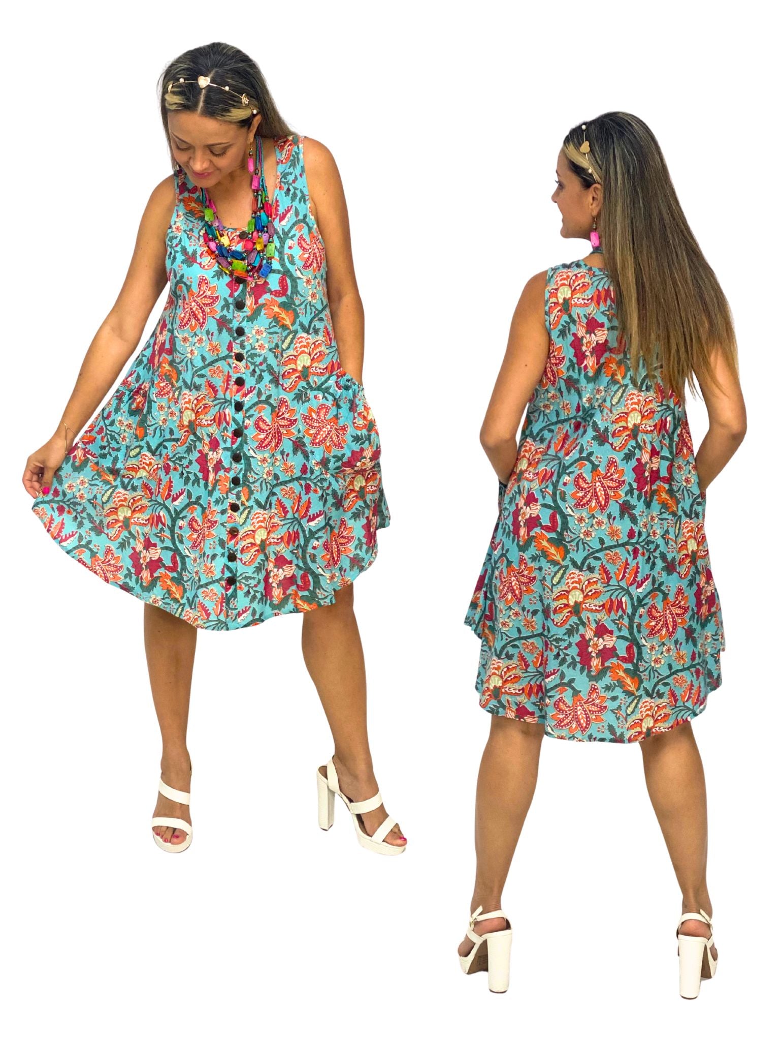 SLEEVLESS A-LINE DRESS - DM001
