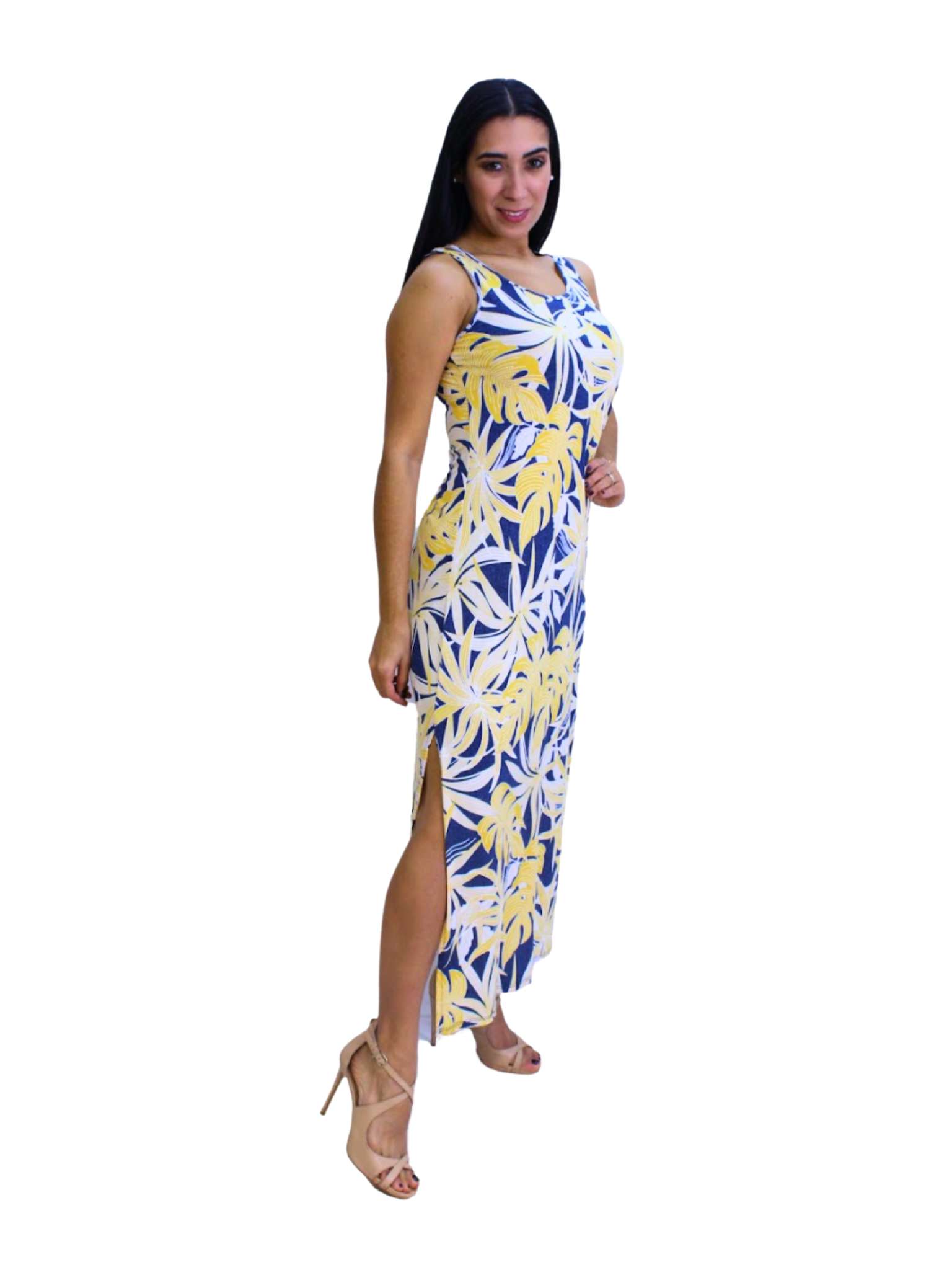 Full length sleeveless dress - D051