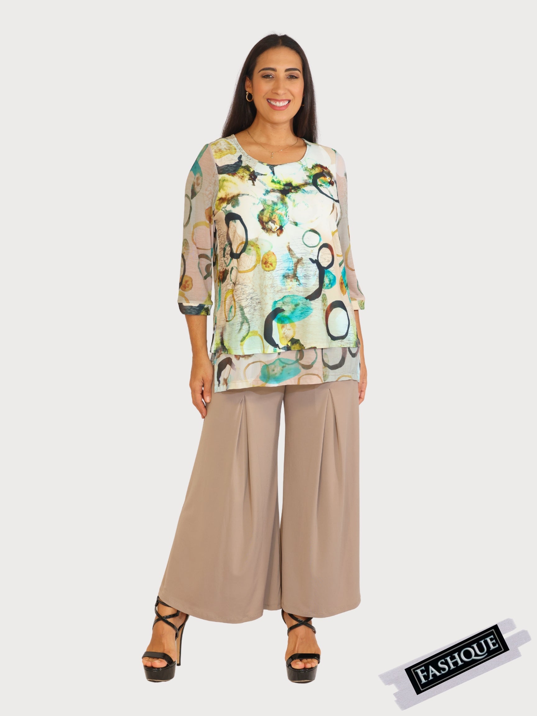 FASHQUE - Pull On Pleated Front Gaucho - P031