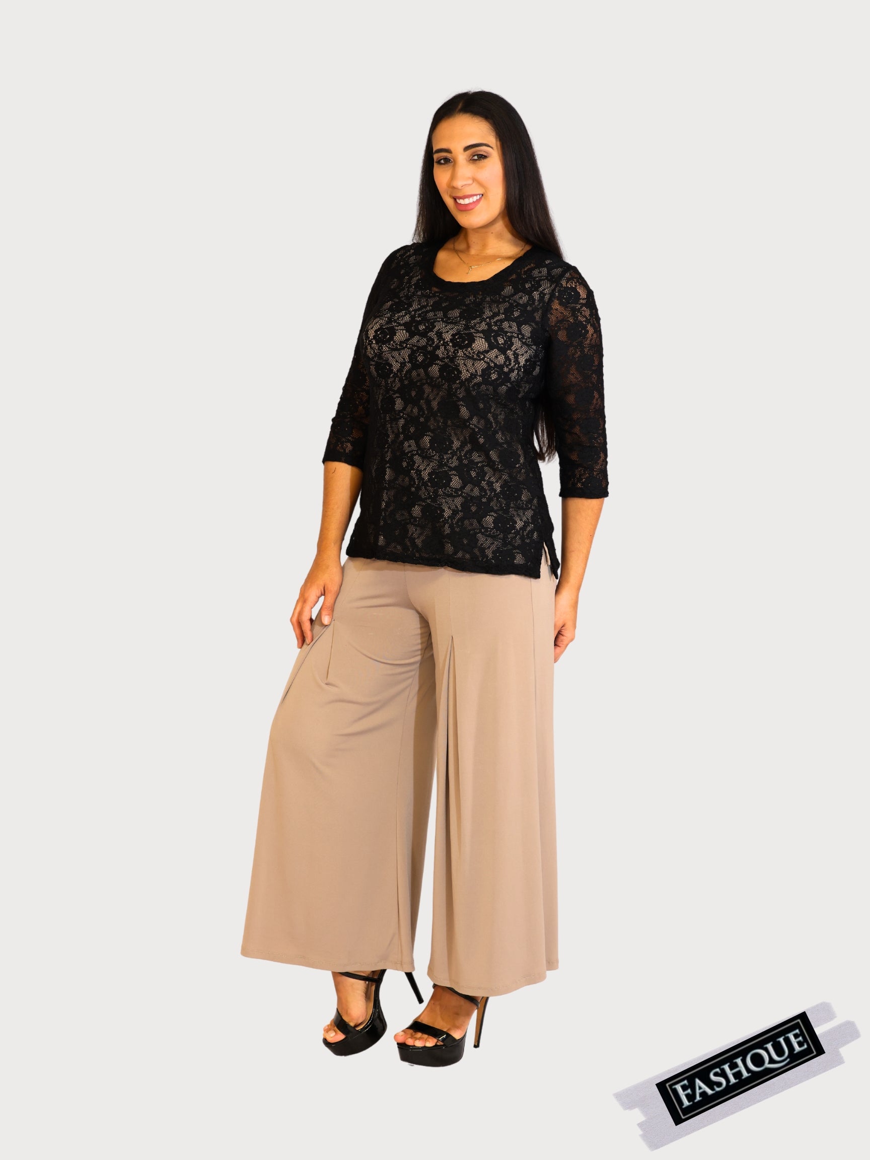 FASHQUE - Pull On Pleated Front Gaucho - P031