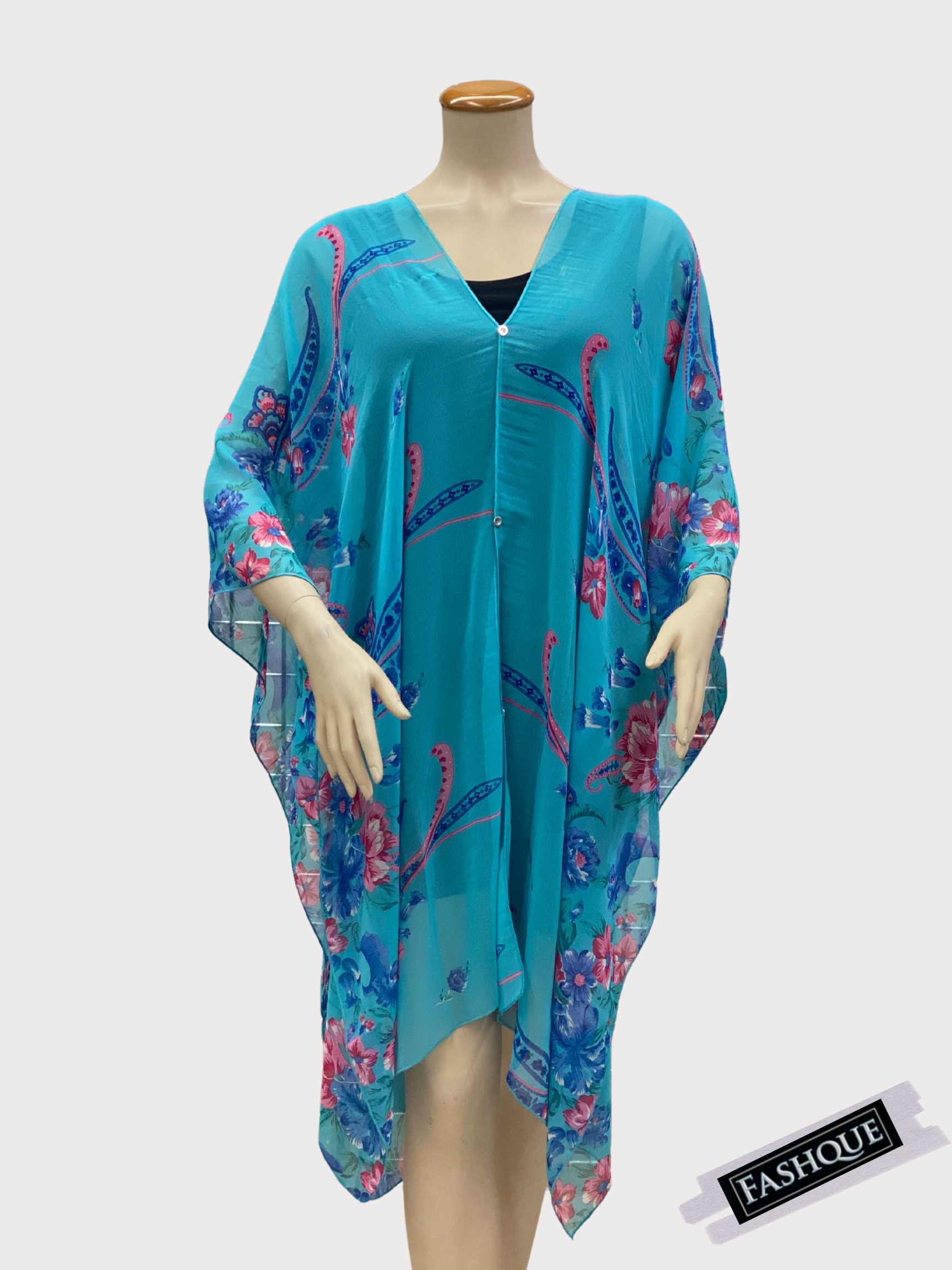 COVER UP WITH BUTTONS EMBELISHMENT-MULTI WAY WEAR - T6108