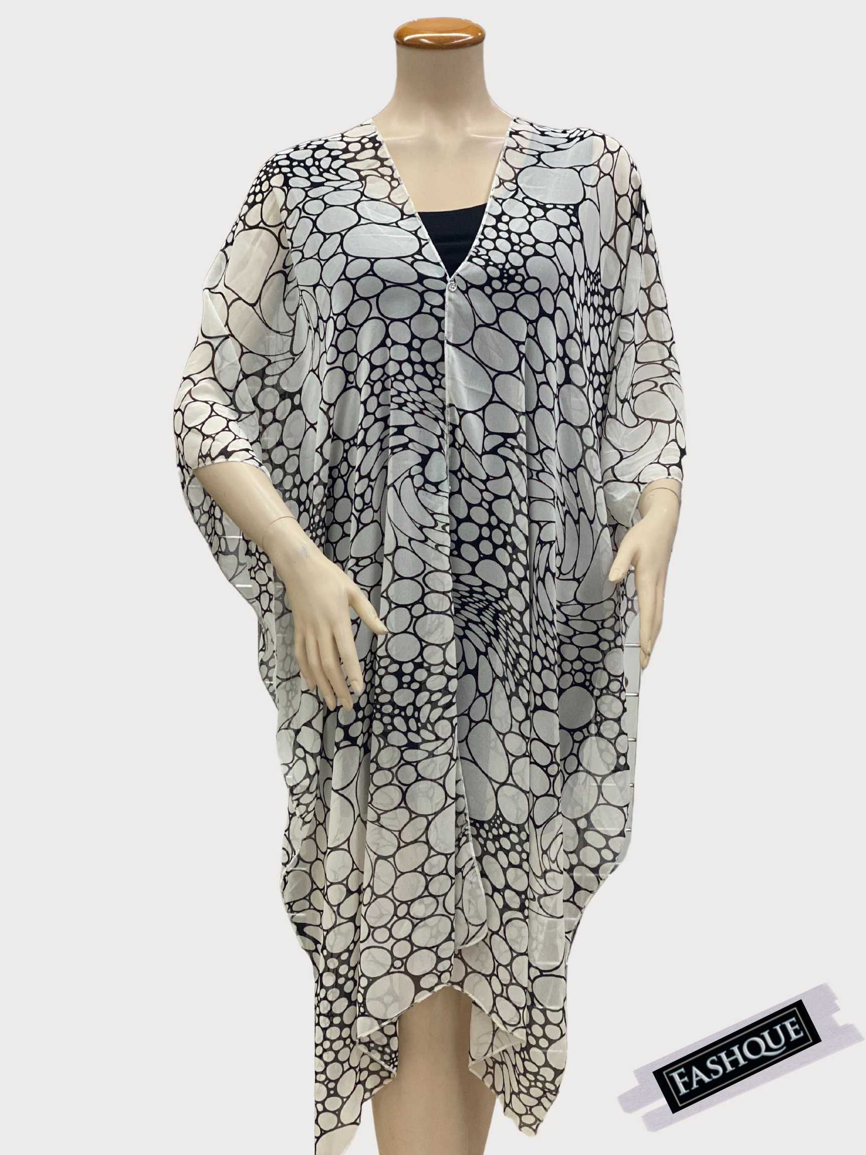 COVER UP WITH BUTTONS EMBELISHMENT-MULTI WAY WEAR - T6108