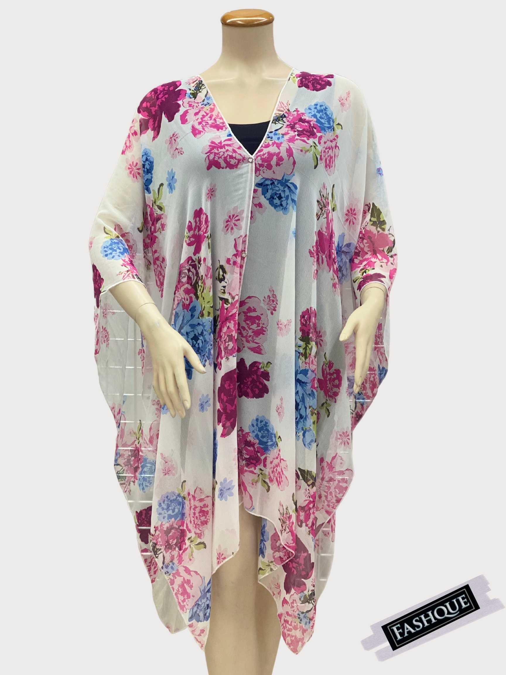 COVER UP WITH BUTTONS EMBELISHMENT-MULTI WAY WEAR - T6108