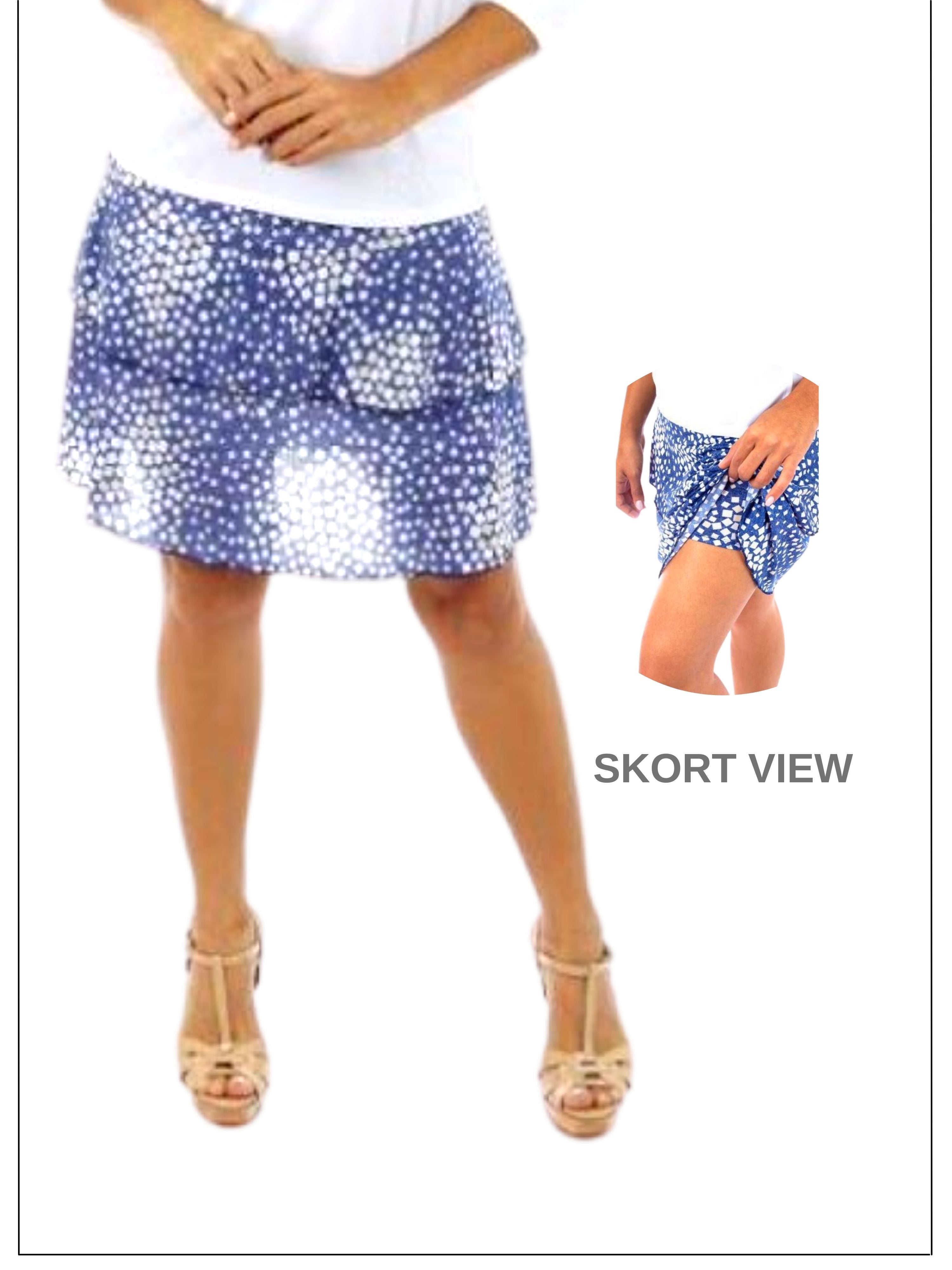 FASHQUE - 3 Tier PRINTED SKORT with the Ruffle in the center - SH001 SALE