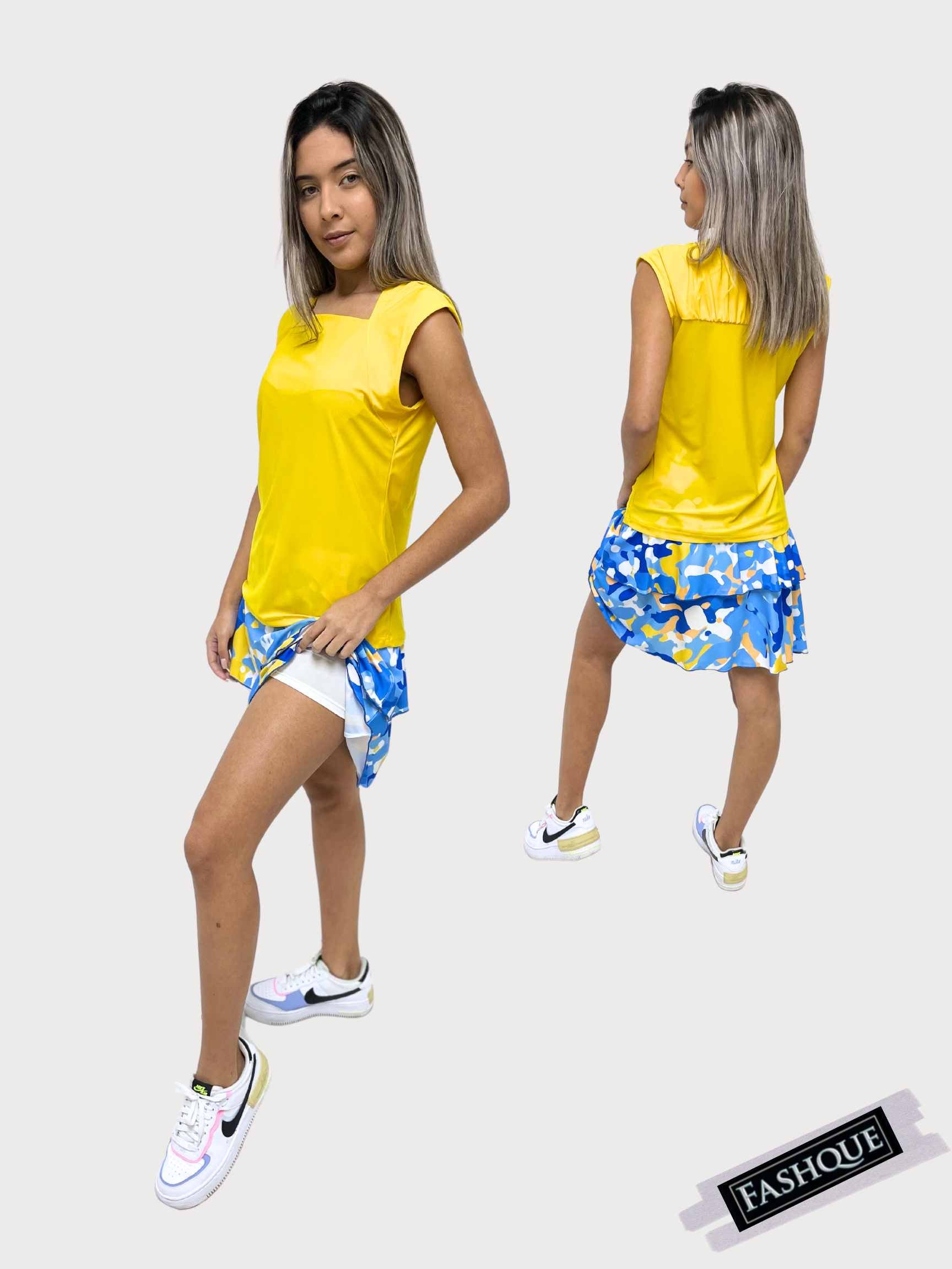 FASHQUE - 3 Tier DIGITAL PRINT SKORT with the Ruffle in the center - SH2001