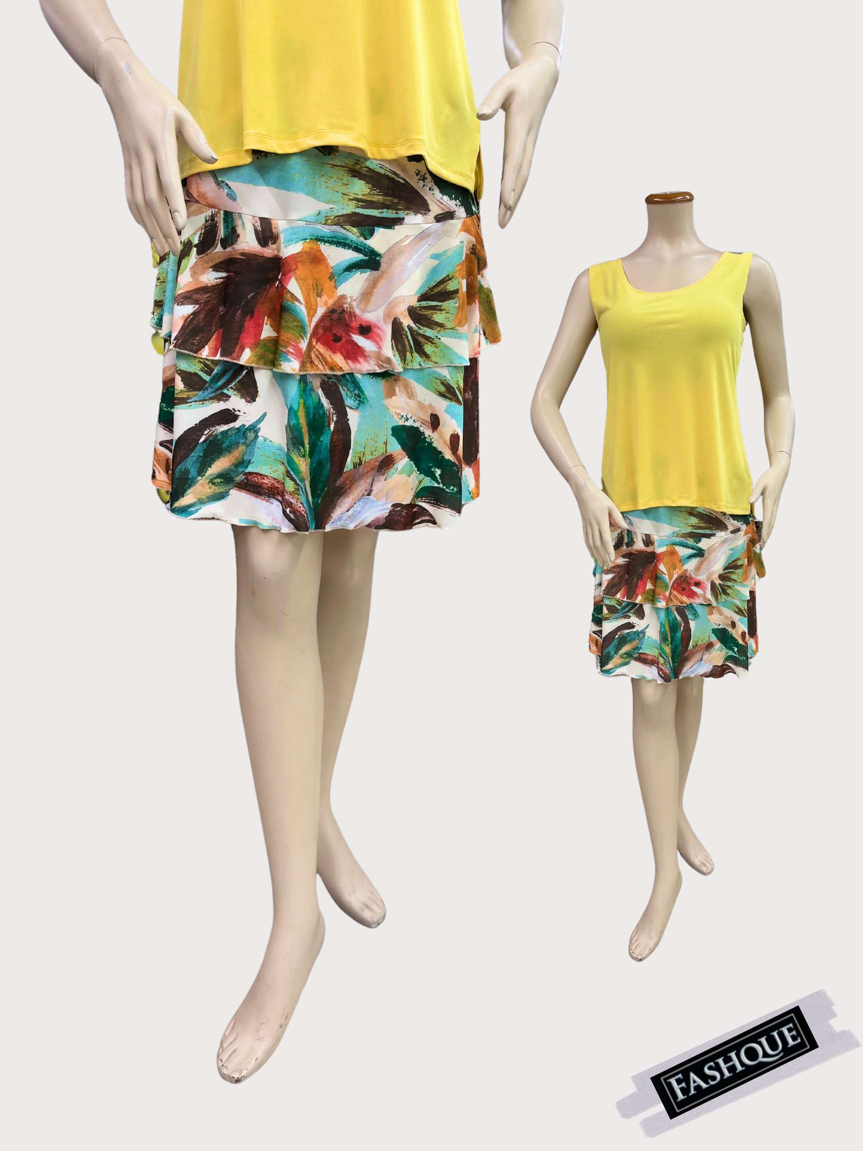 FASHQUE - 3 Tier DIGITAL PRINT SKORT with the Ruffle in the center - SH2001