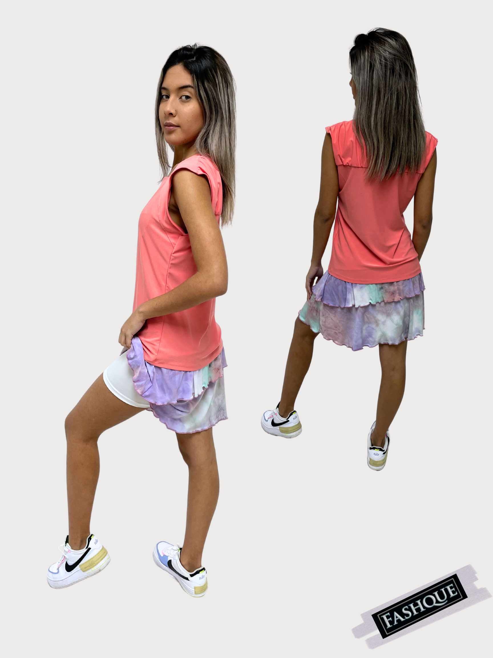 FASHQUE - 3 Tier PRINTED SKORT with the Ruffle in the center - SH001 SALE