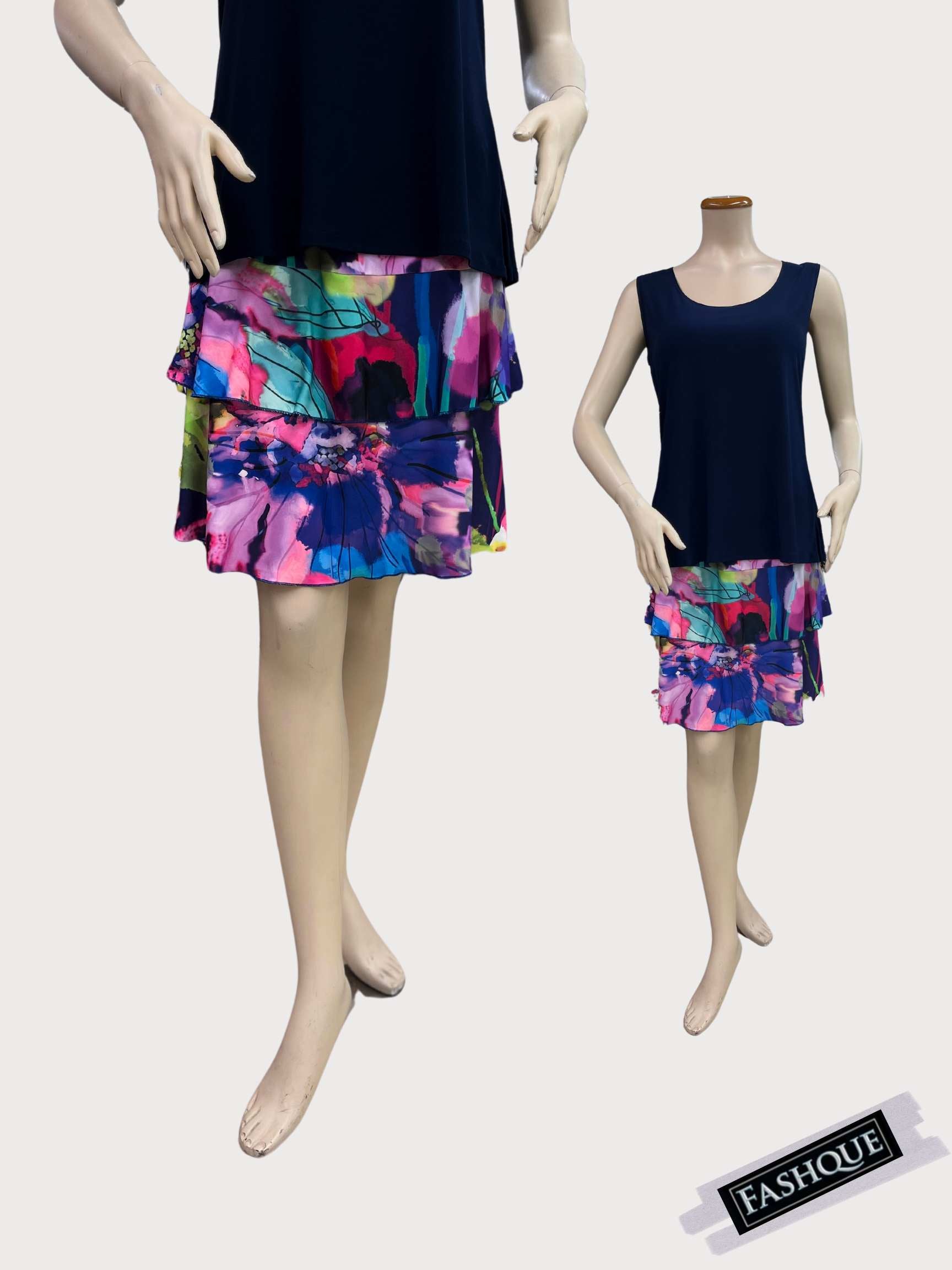 FASHQUE - 3 Tier DIGITAL PRINT SKORT with the Ruffle in the center - SH2001