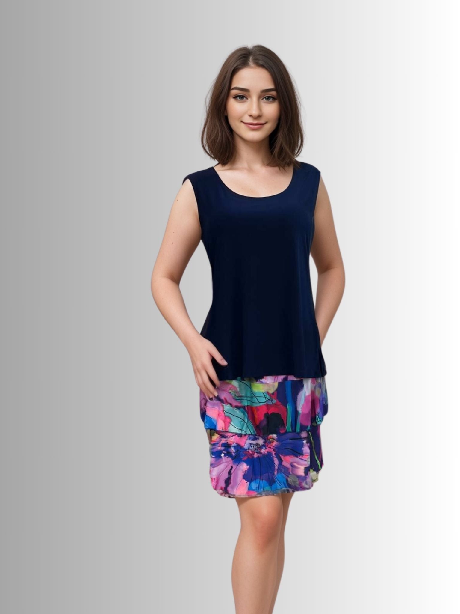3 Tier DIGITAL PRINT SKORT with the Ruffle in the center - SH2001
