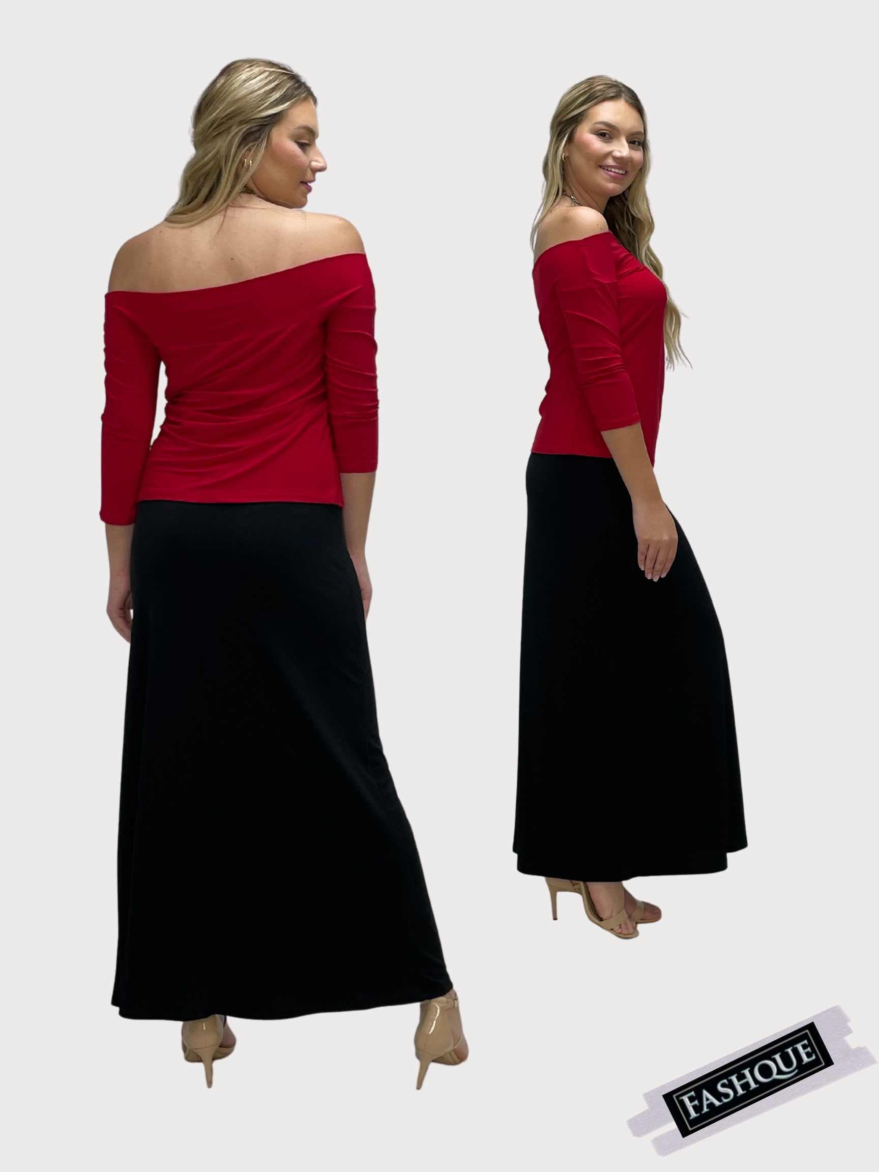 FASHQUE - Basic Foldable High Waist Maxi Skirts - SK007