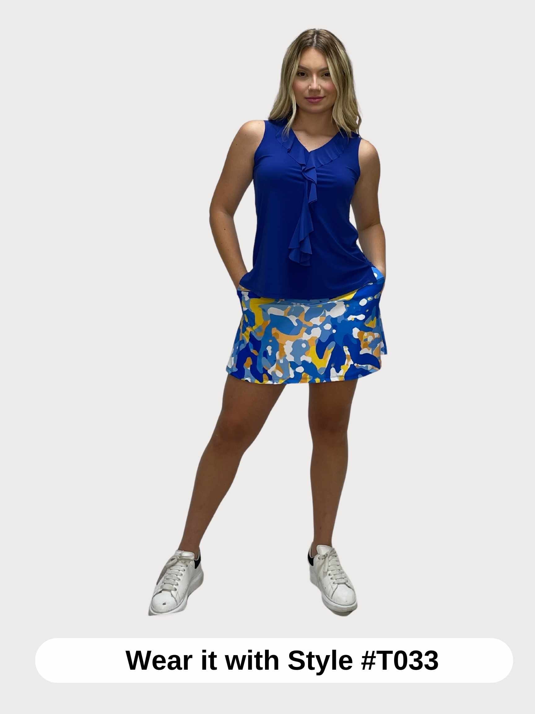 FASHQUE - Women Digital Print Golf Short Skort with Pockets - SK2013