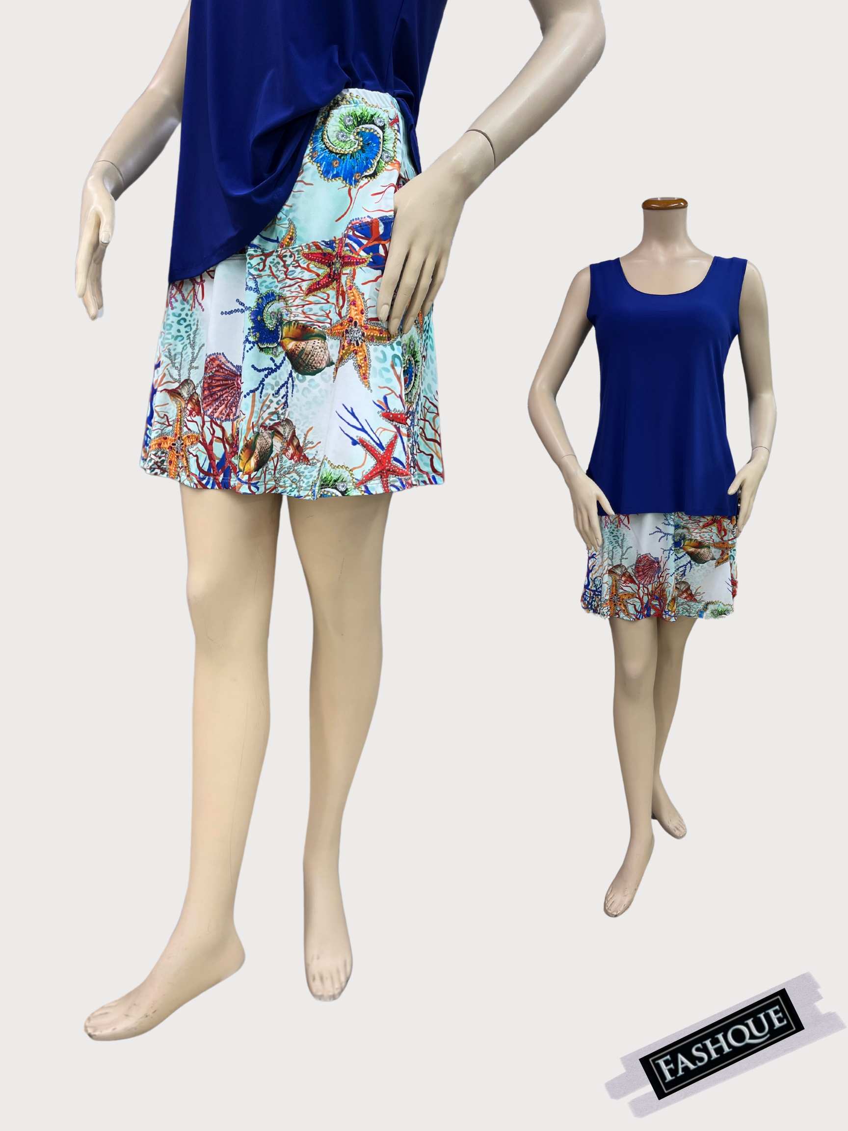 FASHQUE - Women Digital Print Golf Short Skort with Pockets - SK2013