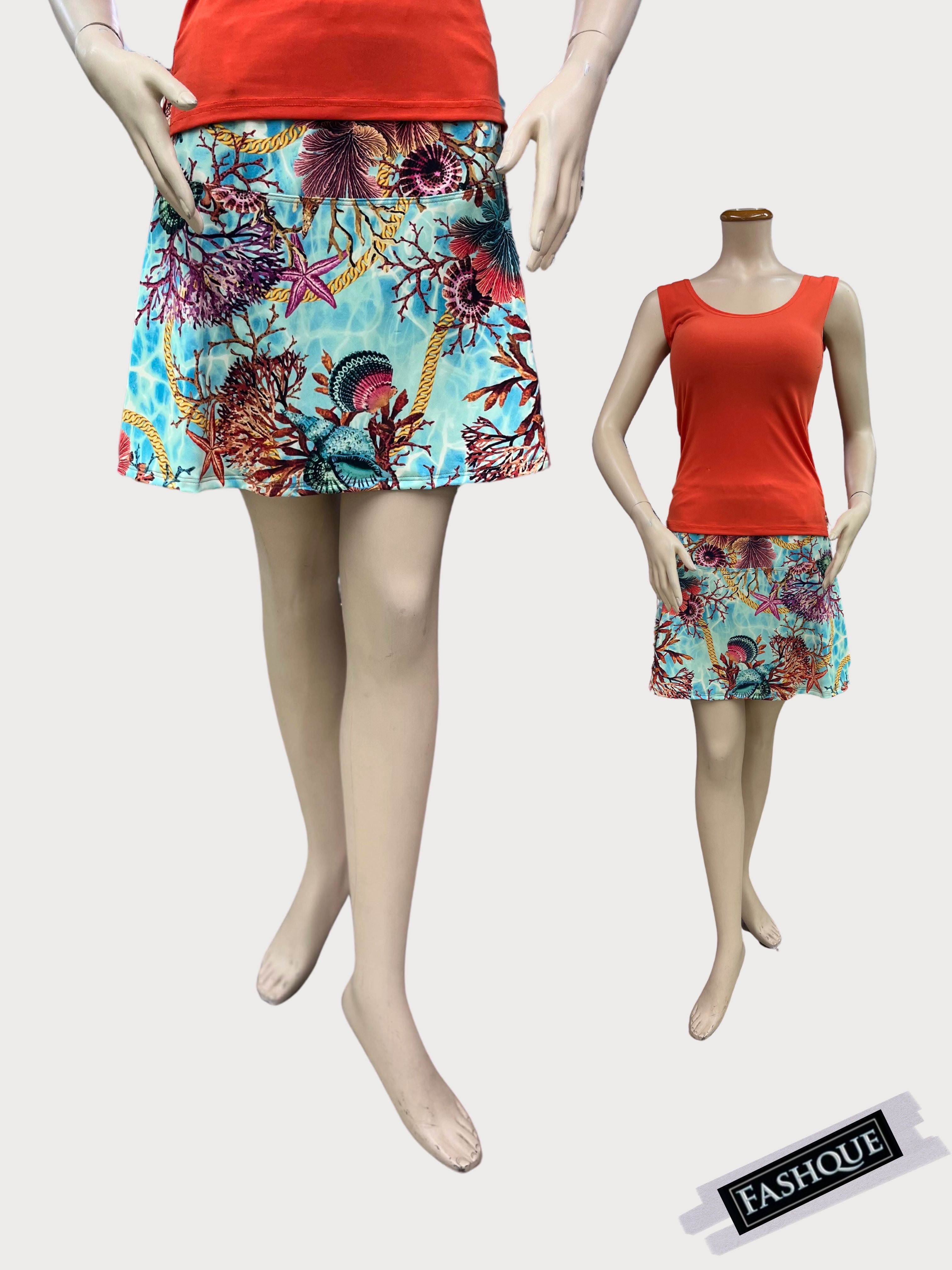 FASHQUE - Women Digital Print Golf Short Skort with Pockets - SK2013