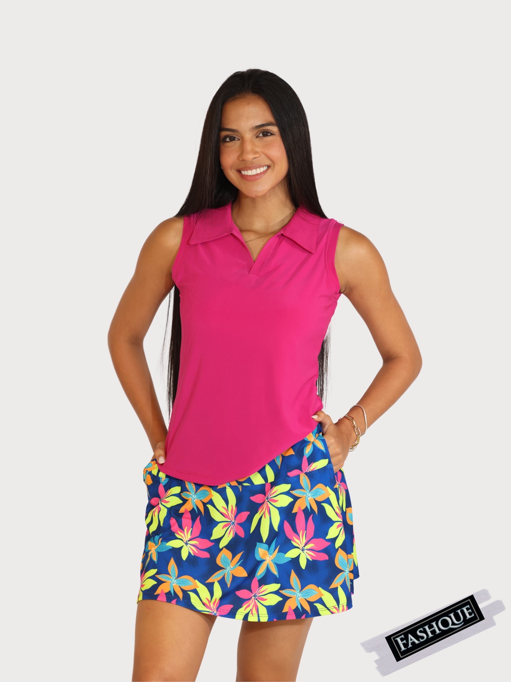 FASHQUE - Women Digital Print Golf Short Skort with Pockets - SK2013