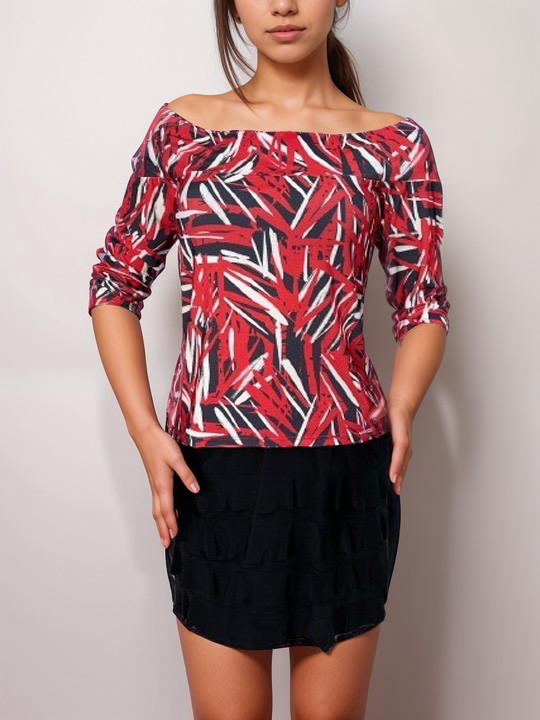 Off Shoulder top with 3/4 Sleeves - T2495