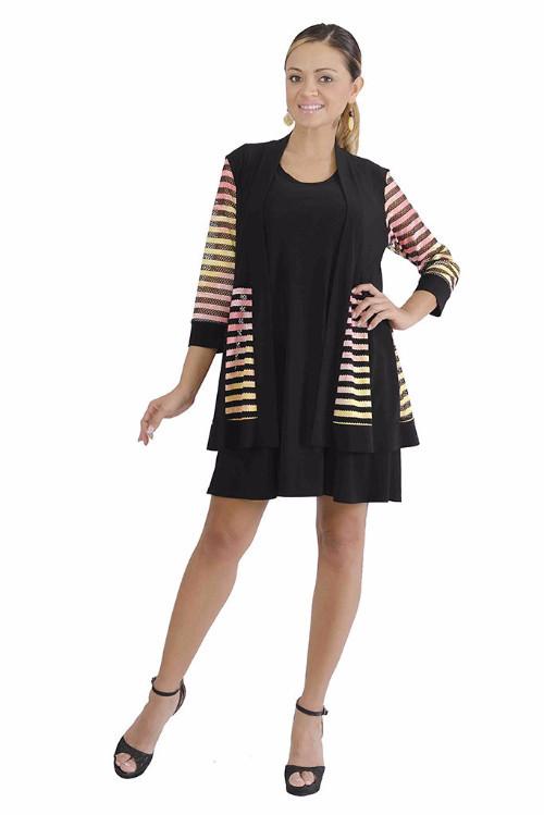 FASHQUE - Multi Color Block Cardigan - T308 SALE