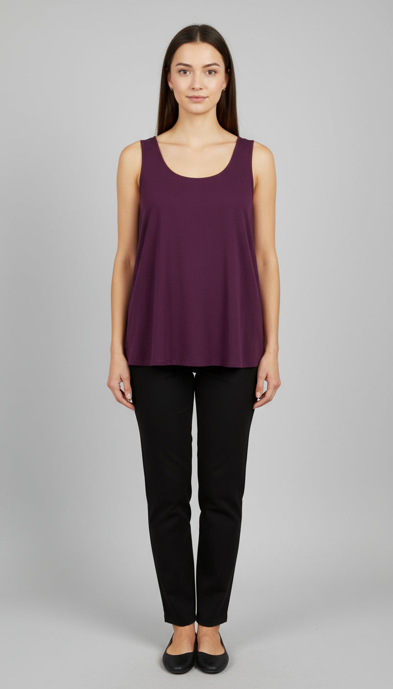 Round Neck Basic Solid Tank Top - T318