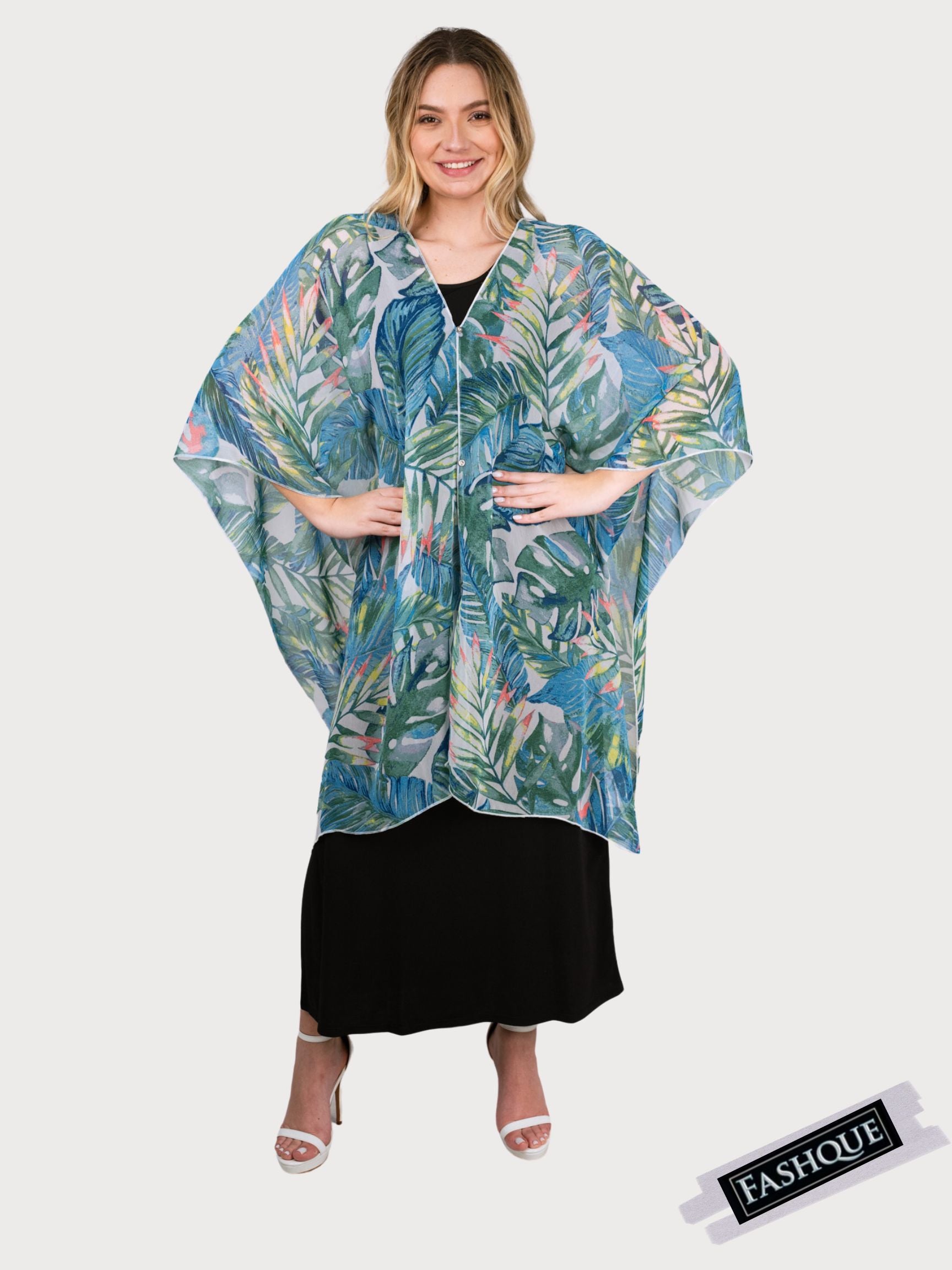 COVER UP WITH BUTTONS EMBELISHMENT-MULTI WAY WEAR - T6108