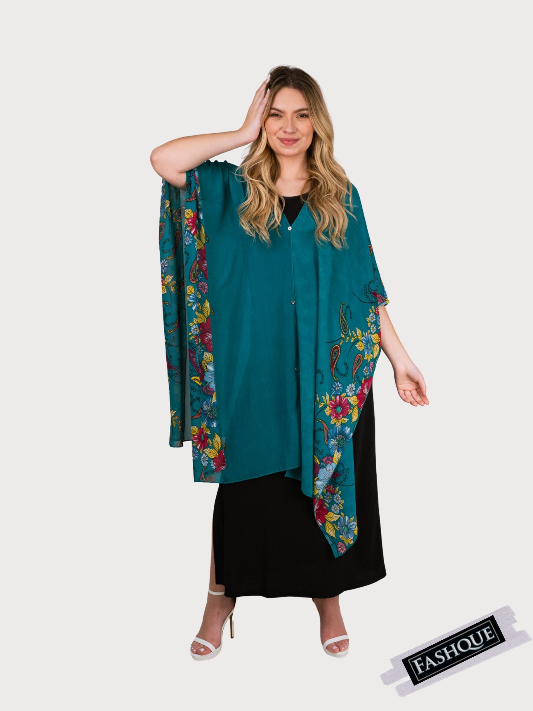 COVER UP WITH BUTTONS EMBELISHMENT-MULTI WAY WEAR - T6108