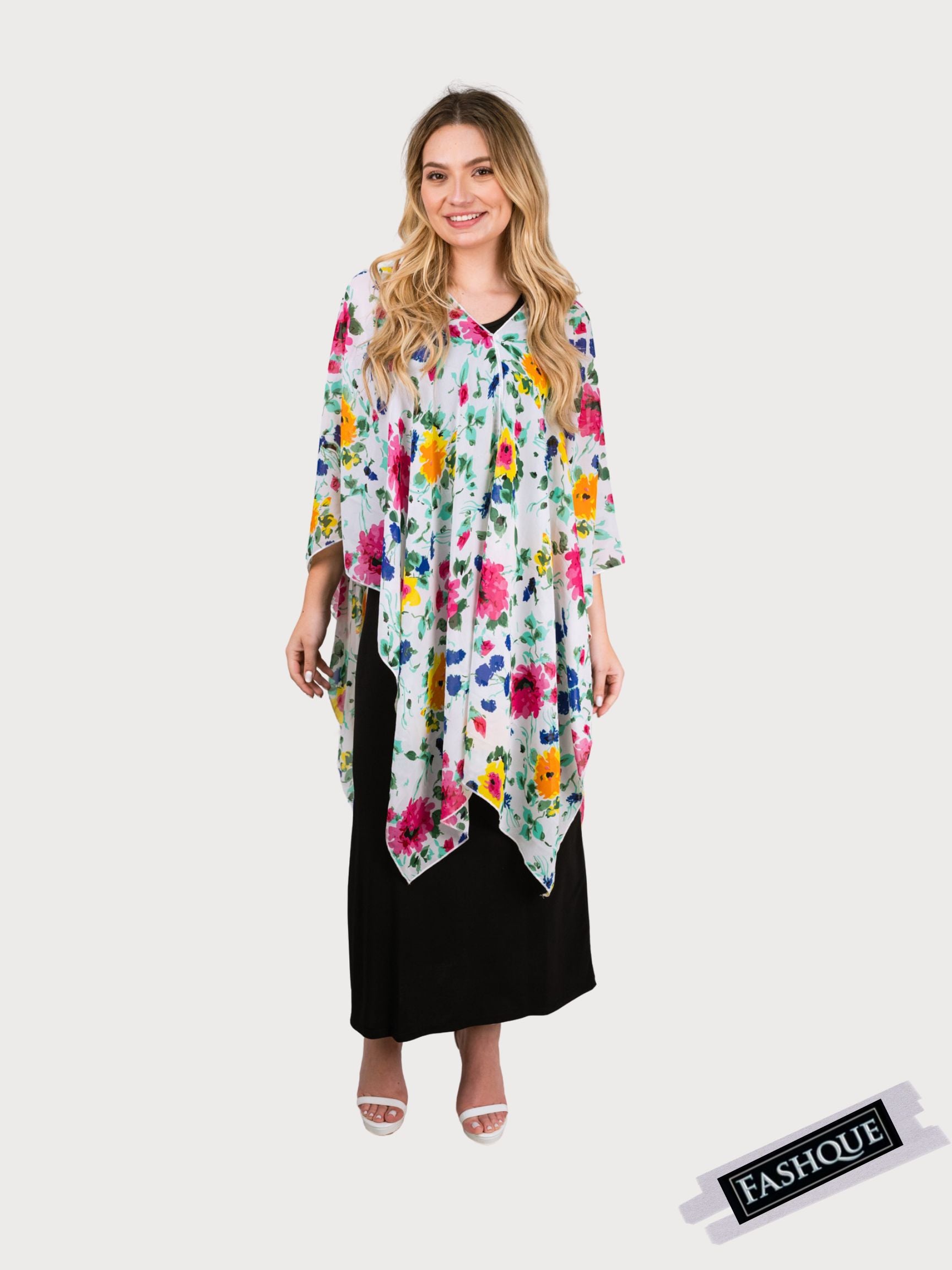 COVER UP WITH BUTTONS EMBELISHMENT-MULTI WAY WEAR - T6108