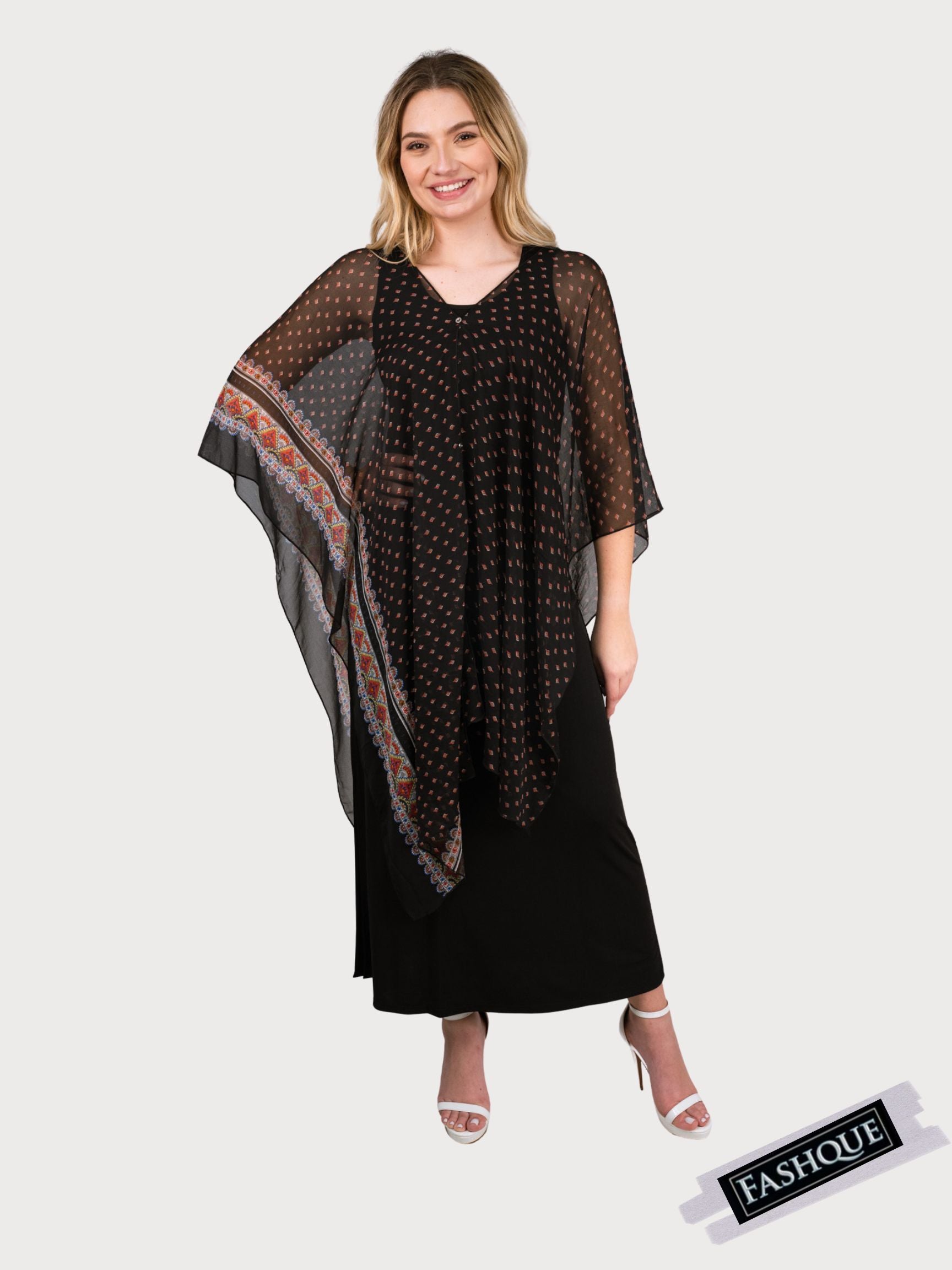 COVER UP WITH BUTTONS EMBELISHMENT-MULTI WAY WEAR - T6108