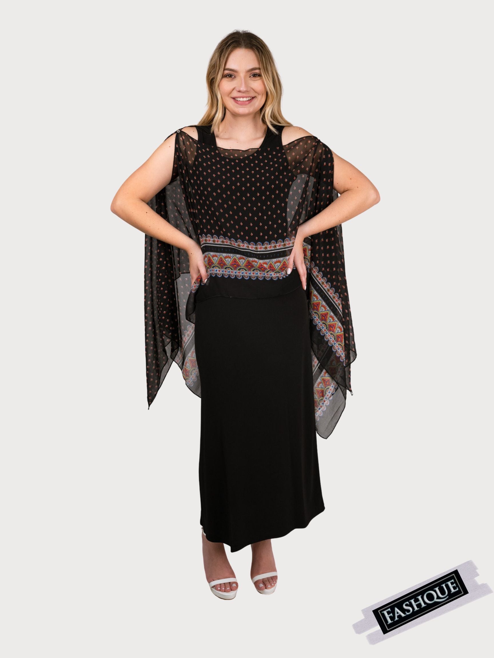 COVER UP WITH BUTTONS EMBELISHMENT-MULTI WAY WEAR - T6108