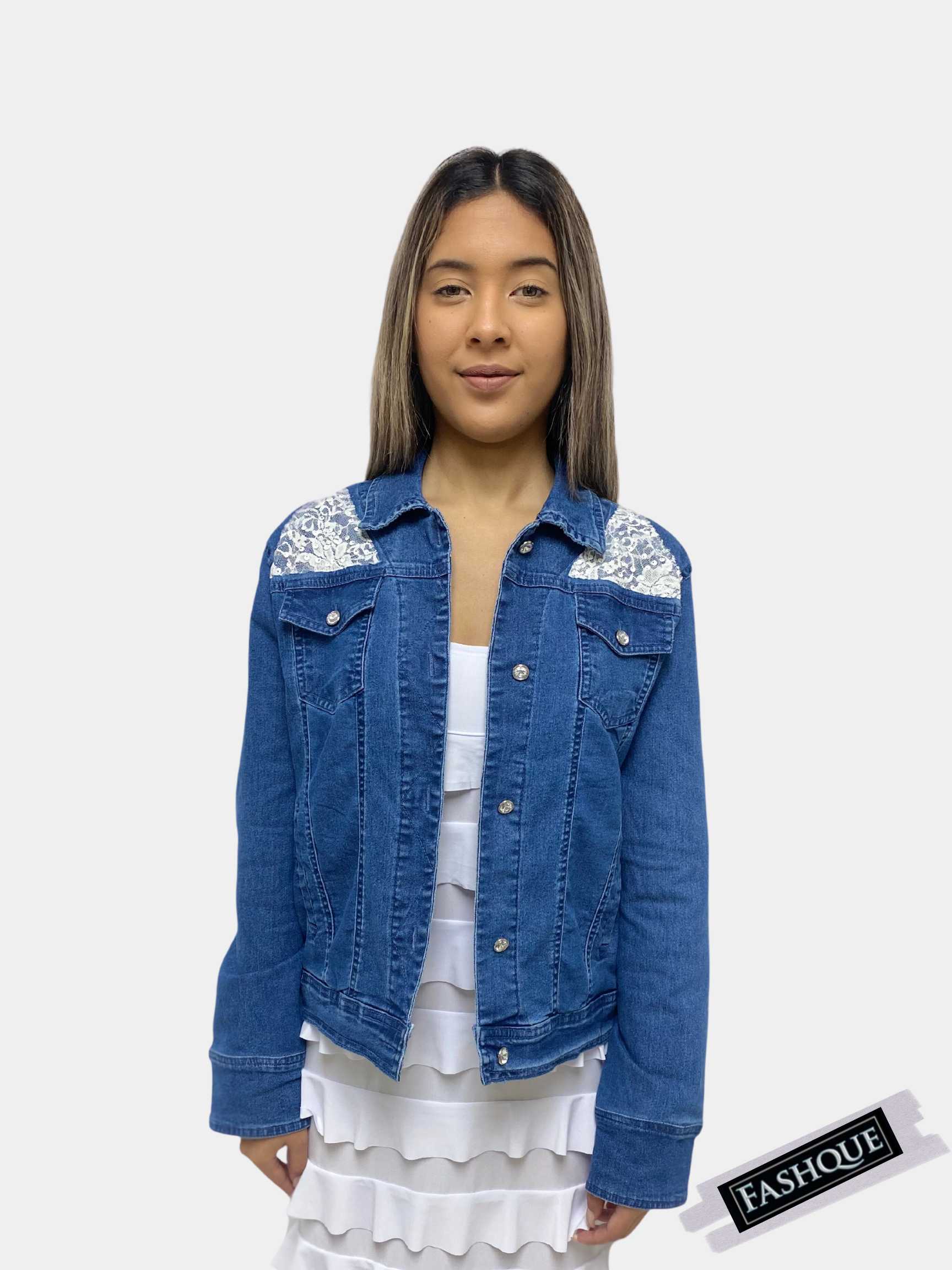 FASHQUE - Denim Jacket for women with Patchwork - T657