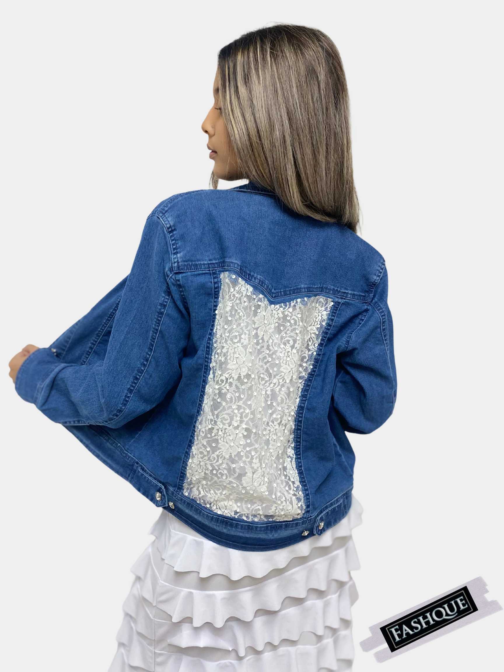 FASHQUE - Denim Jacket for women with Patchwork - T657