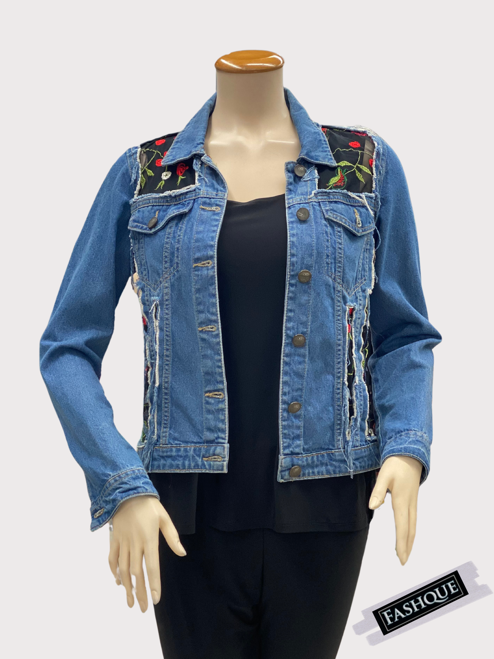 FASHQUE - Denim Jacket for women with Patchwork - T657