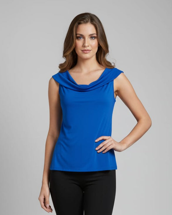 COWL NECK SLEEVELESS TOP - T662