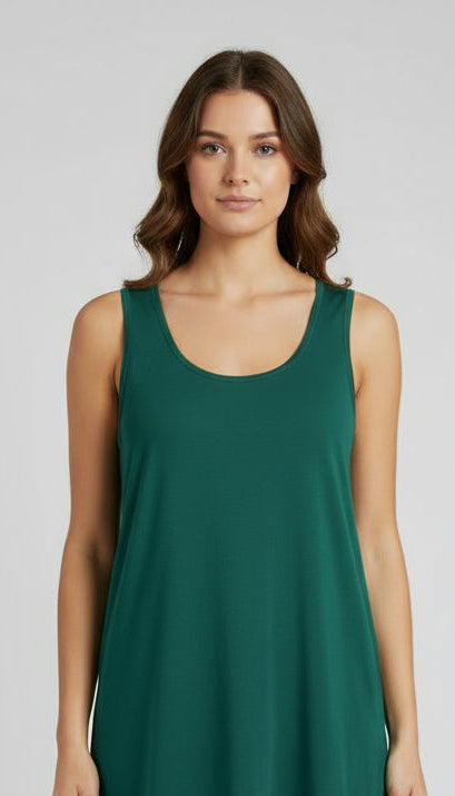 Round Neck Basic Solid Tank Top - T318