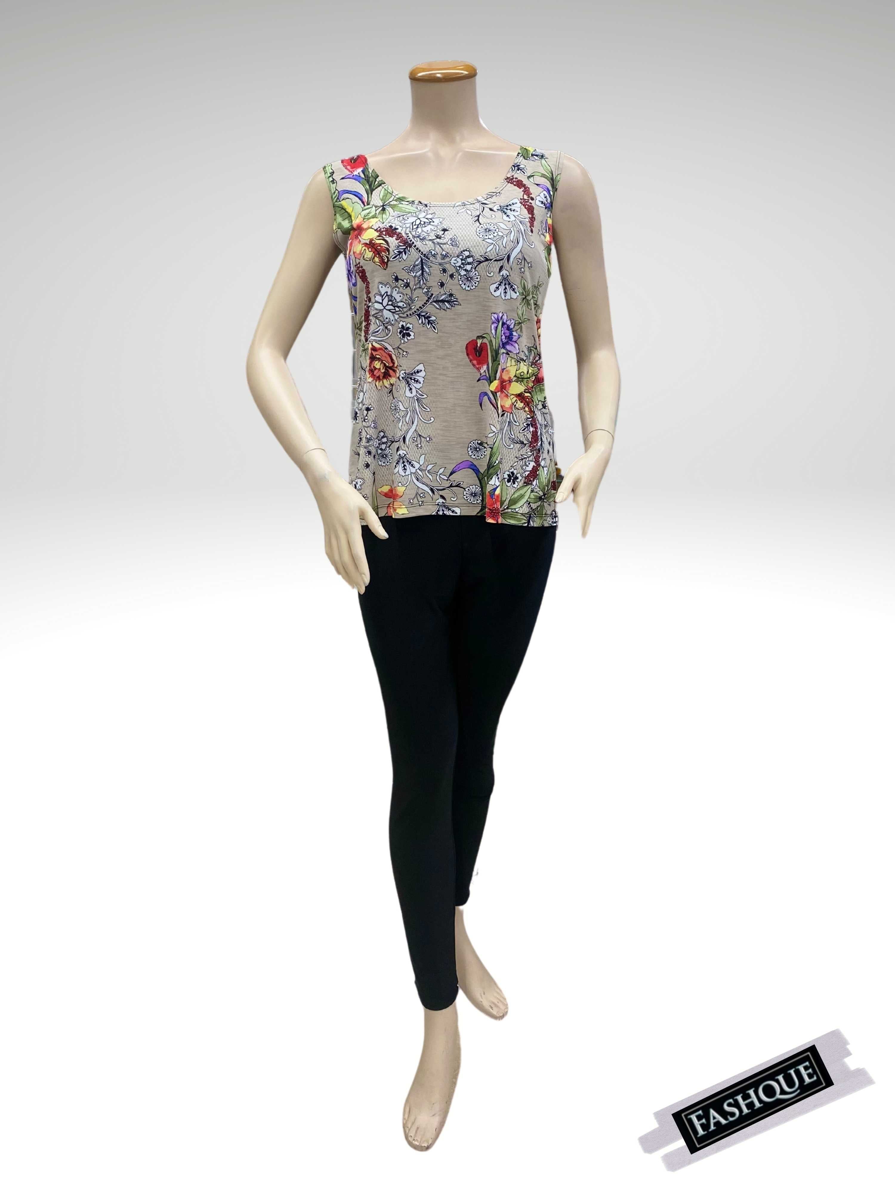 FASHQUE - Round Neck Basic PRINTED Tank Top - T477