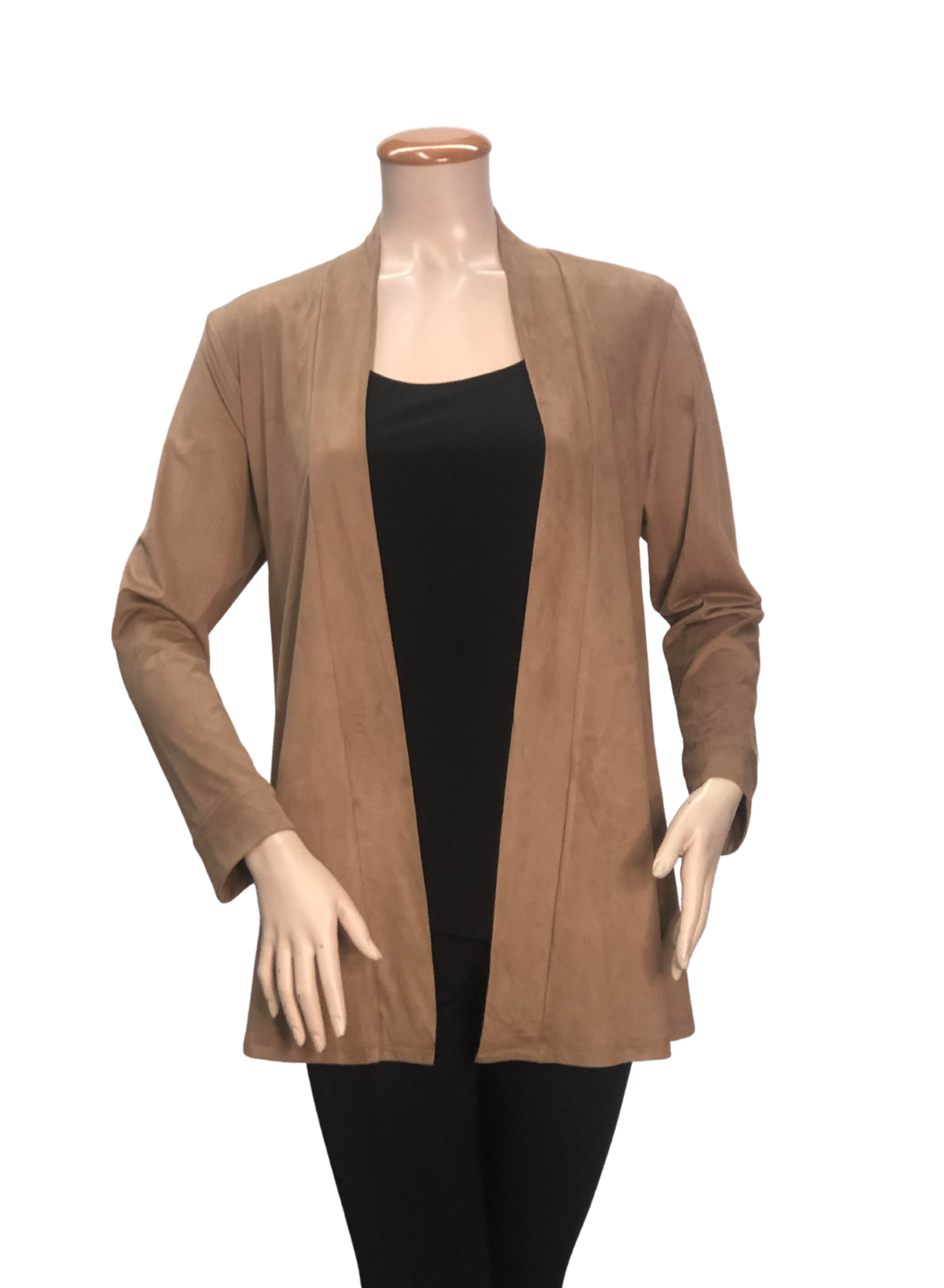 FASHQUE - Solid Open Front Long Knited Cardigan Bolero Shrug - T611